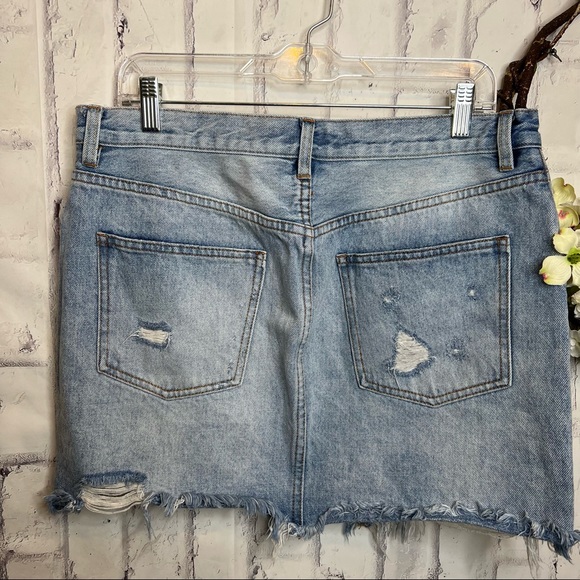 Free People Bailey Denim Mini Skirt Blue 30 - Picture 3 of 8
